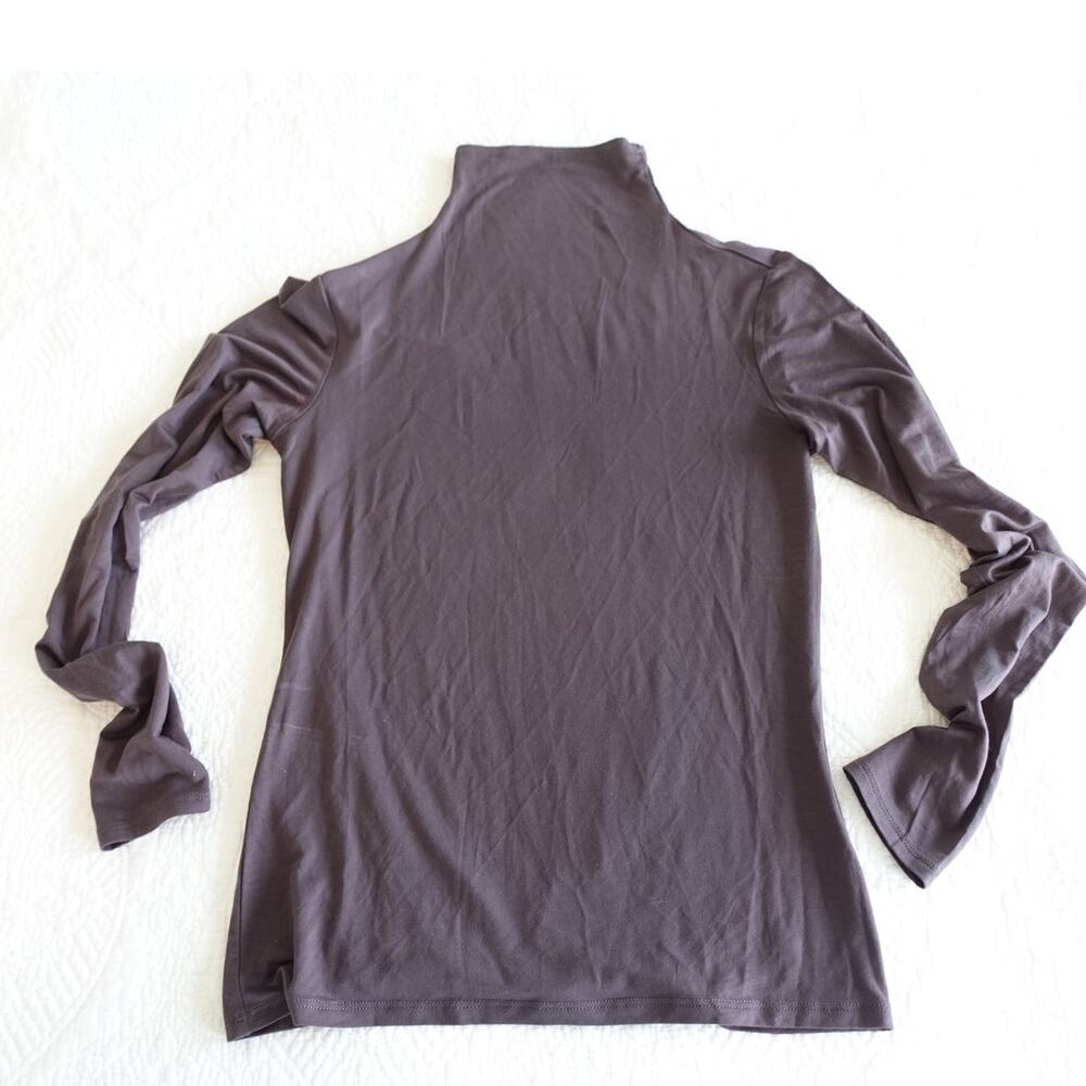 NEW dark mocha mock turtleneck stretch top